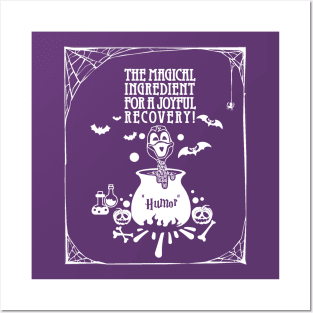 pancreatic cancer Awareness   purple ribbon Humor the magical ingredient for a joyful recovery Halloween Posters and Art